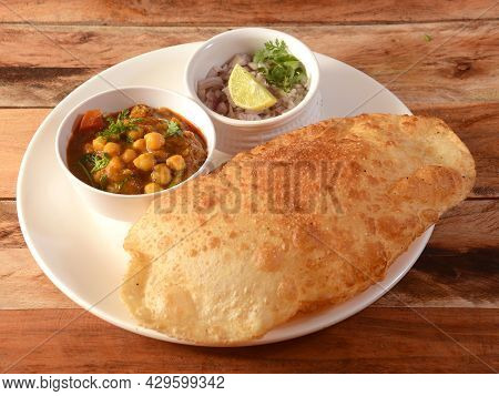 Chole Bhature, Spicy Chick Peas Curry Also Known As Chole Or Channa Masala Is Traditional North Indi
