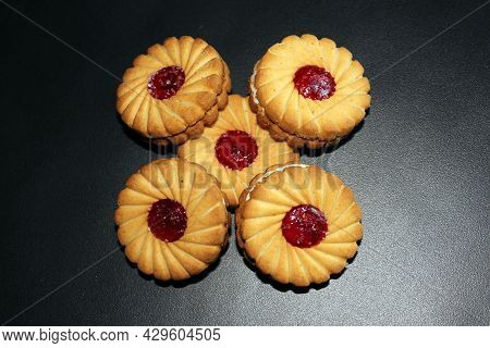 Stack Of Sweetmeal Digestive Biscuits Isolated On White Backgroun