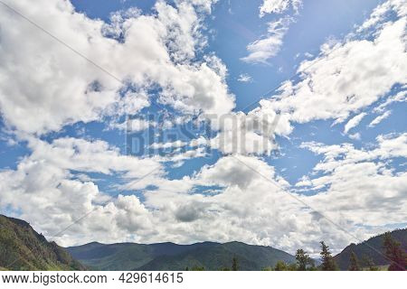 Vacation Landscape. Russian Altai Mountains. Multa Region. Holiday At Home. Staycation Concept. Long