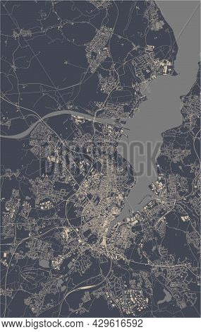 Map Of The City Of Of Kiel, Germany