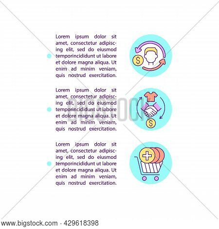 Repeat Clients Buy More Concept Line Icons With Text. Ppt Page Vector Template With Copy Space. Broc