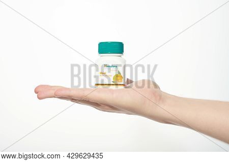 Kaliningrad, Russia - 03.07.2020 - Himalaya Bael Ayurveda Dietary Supplement For Bowel Movement By I