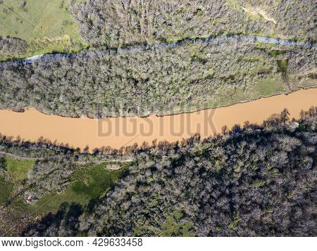 Aerial View Of Ropotamo River At Arkutino Region, Burgas Region, Bulgaria