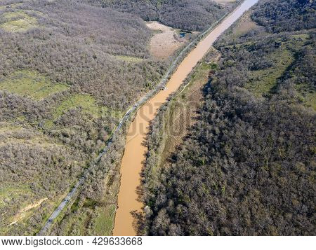 Aerial View Of Ropotamo River At Arkutino Region, Burgas Region, Bulgaria
