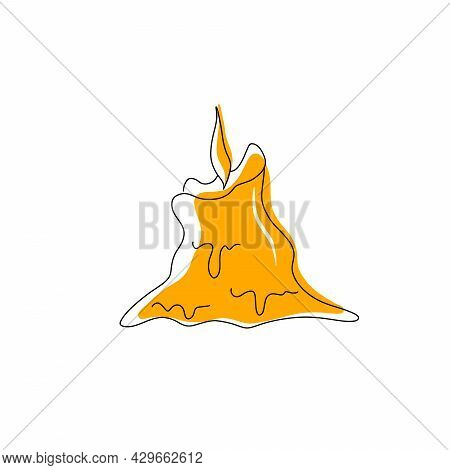 Isolated Vector Candle, Happy Halloween. Cartoon Flat Illustrations.