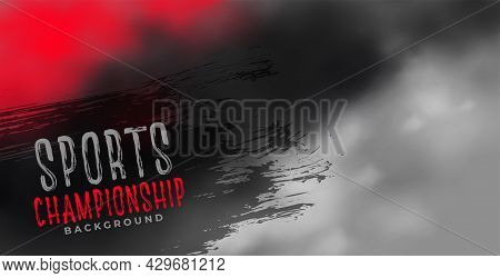 Sports Chamionship Background With Red And Black Smoky Clouds