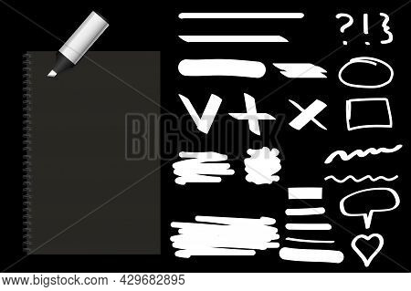 Scribbles On Chalkboard Marker. Vector Hand Drawn Illustration. Abstract Pencil Drawing. Stock Image