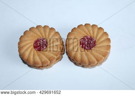 Stack Of Sweetmeal Digestive Biscuits Isolated On White Background