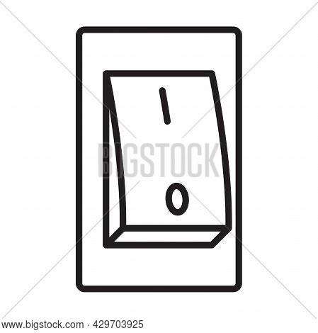Electric Switch Outline Icon Vector. Power Off Linear Style Sign Toggle Switch Off Position For Grap