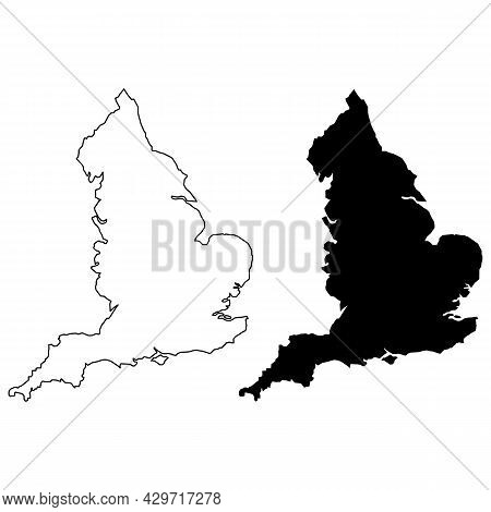 England Black Map On Vector &amp; Photo (Free Trial) | Bigstock