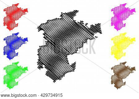 Barnim District (federal Republic Of Germany, Rural District, State Of Brandenburg) Map Vector Illus