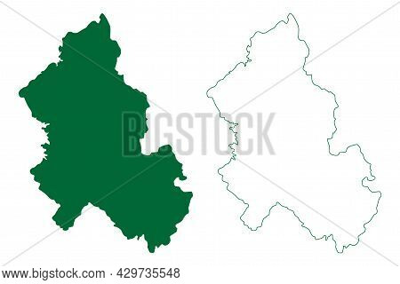 Lalitpur District (uttar Pradesh State, Republic Of India) Map Vector Illustration, Scribble Sketch 