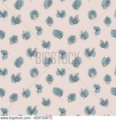 Beautiful Delicate Seamless Pattern For Background Wallpaper Textile Design Linart Flowers On The Ba