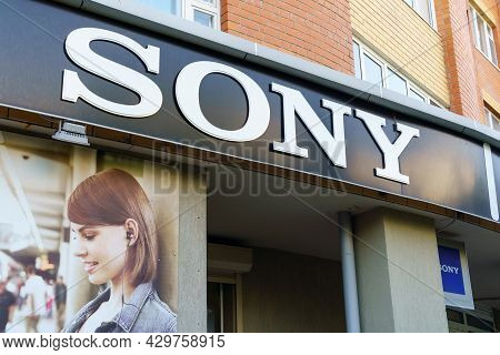 Tyumen, Russia-july 02, 2021: Sony Logo. Sony Is A Japanese Corporation Headquartered In Minato, Tok