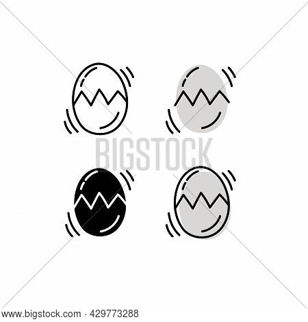 Egg. Icons Set. Colorful And Black And White Concept. New Life, Food, Natural Cosmetic Ingredient.