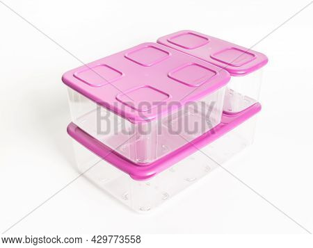 Sabah,malaysia,june 30 2021 : Food Plastic Container By Brand Tupperware Isolated On White Backgroun