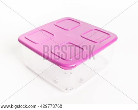 Sabah,malaysia,june 30 2021 : Set Of Three Food Plastic Container By Brand Tupperware Isolated On Wh