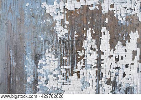 Old Weathered Blue And White Grunge Rustic Wood Panels. Wooden Aged Textures Planks Stock Photo