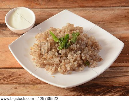 Sabudana Khichdi / Khichadi Is An Indian Fasting Food Recipe Consume During Navratri, Ekadashi Or Ga