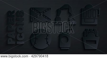 Set Soda Can With Straw, Slot Machine, Baseball Ball, Potatoes French Fries Box, Grand Canyon And Fl