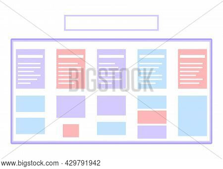 Planning Schedule, List Note On Task Board. Daily Post, To Do List, Calendar On Whiteboard. List, Pl