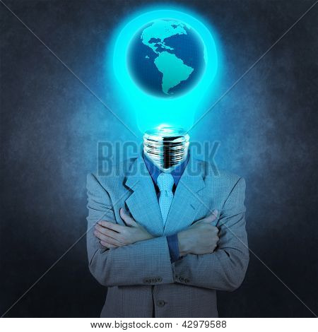 Businessman With Lamp-head