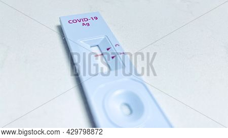 Coronavirus Sars Testing At Home. Covid-19 Rapid Test Cassette For Coronavirus.