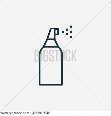 Cosmetic Spray Line Icon. Aerosol For Beauty Product Linear Pictogram. Bottle With Pump For Body, Ha