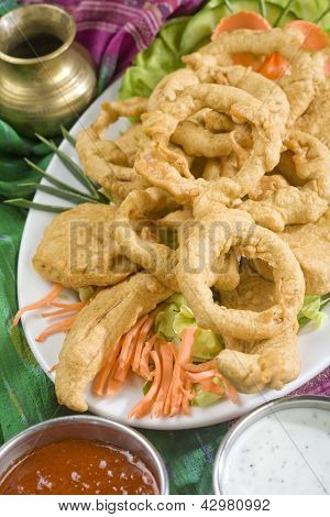 Pakora ผัก อาหารอินเดีย
