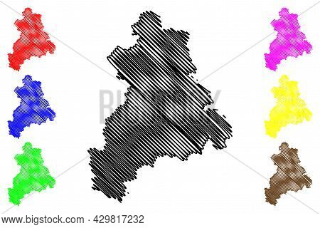 Boblingen District (federal Republic Of Germany, Rural District, Baden-wurttemberg State) Map Vector