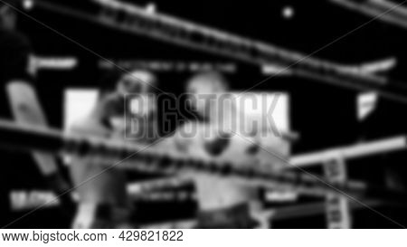 Thai Kick Boxing. Blurred Images Of Muay Thai. Martial Art Kickboxing.