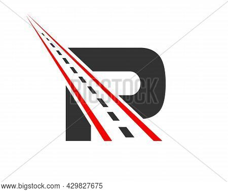 Transport Logo With P Letter Concept. P Letter Road Logo Design