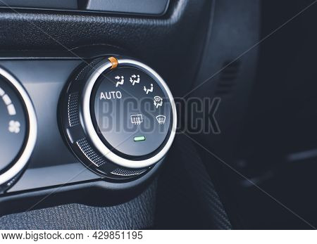 Selector Button Switch Of The Air Conditioner System On Car Dashboard