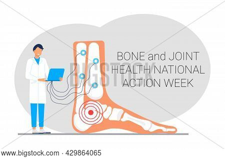 Bone And Joint Health National Action Week Concept Vector. Rheumatoid Arthritis.