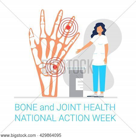 Bone And Joint Health National Action Week Concept Vector. Rheumatoid Arthritis.