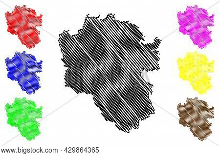 Cochem-zell District (federal Republic Of Germany, State Of Rhineland-palatinate) Map Vector Illustr