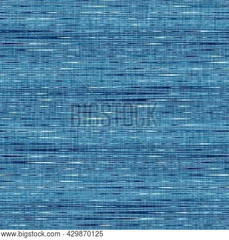 Classic Blue Woven Stripe Masculine Shirt Fabric Texture. Navy Space Dyed Marled Melange Background.