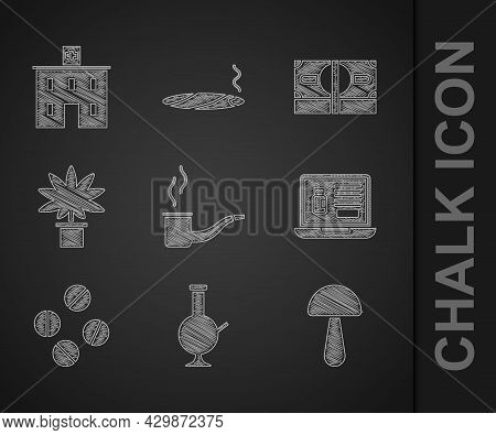Set Smoking Pipe, Psilocybin Mushroom, Buying Drugs Online Laptop, Medicine Pill Tablet, Marijuana C