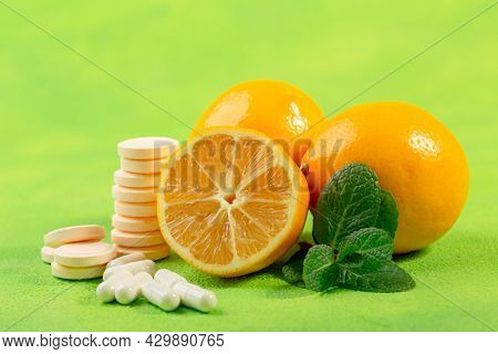 Multivitamin Effervescent Tablets. Soluble Tablets With Vitamin C, Capsules With A Vitamin-mineral C