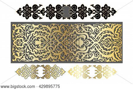 Vintage Labels Frames Art-deco Vector Image. Vector Damask Vintage Baroque Scroll Ornament Swirl. Vi