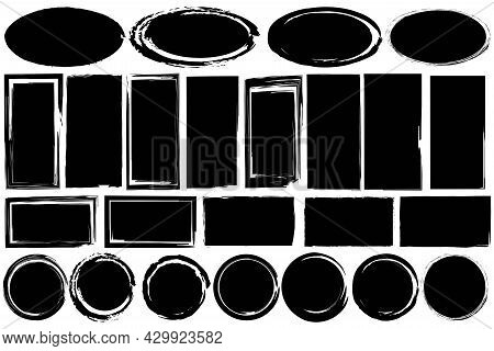 Watercolor Brush Grunge Shapes For Banner Design. Grunge Background. Ink Drops. Vector Illustration.