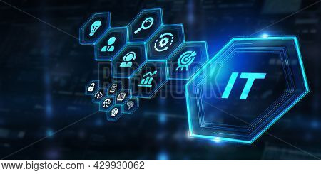 It Consultant Presenting Tag Cloud About Information Technology 3d Illustration
