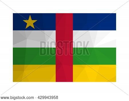 Vector Isolated Illustration. Official Symbol Of Central African Republic. National Flag With Ble, W