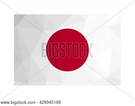 Vector Isolated Illustration. National Japanese Flag With White Background, Red Circle. Official Sym