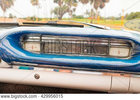 Convertible, The Original Dashboard Of A Retro Car.