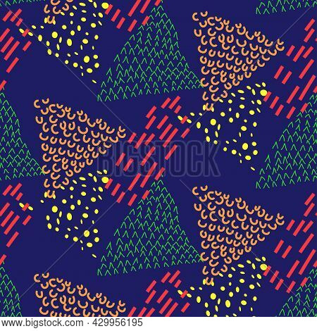 Flat Abstract Geometric Pattern For Textile Design.