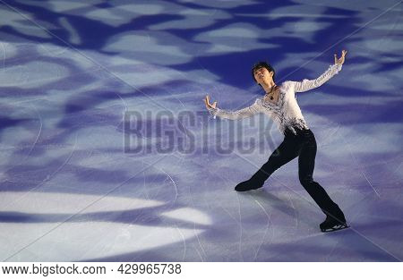 Marseille, France - December 11, 2016: Yuzuru Hanyu Of Japan Performs During The Exhibition Gala Eve