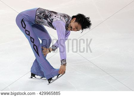 Marseille, France - December 8, 2016: Yuzuru Hanyu Of Japan Performs During The Mens Short Program E