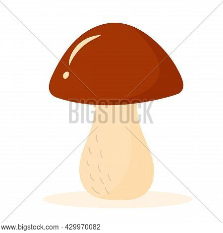 Mushroom In Cartoon Style. Vector Illustrayion. Autumn Icon.