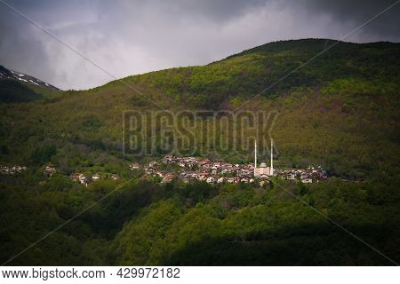 View To Bigorski Monastery St John The Baptist At Rostusha, North Macedonia